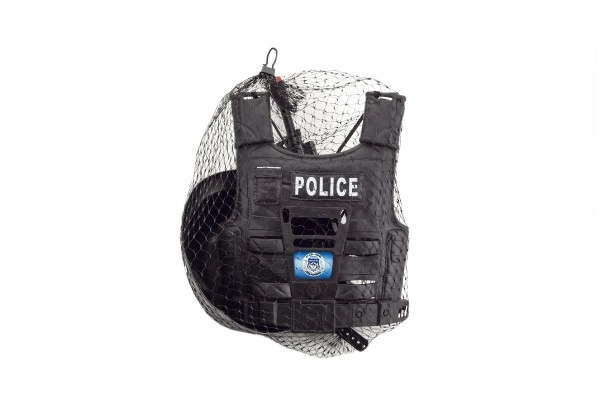 Set policijski pištolj i kaciga s dodacima plastika 38cm u mreži
