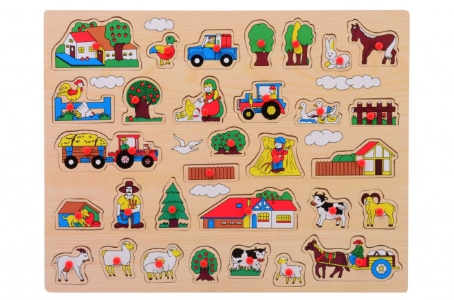 Drvene puzzle s ručkom velike