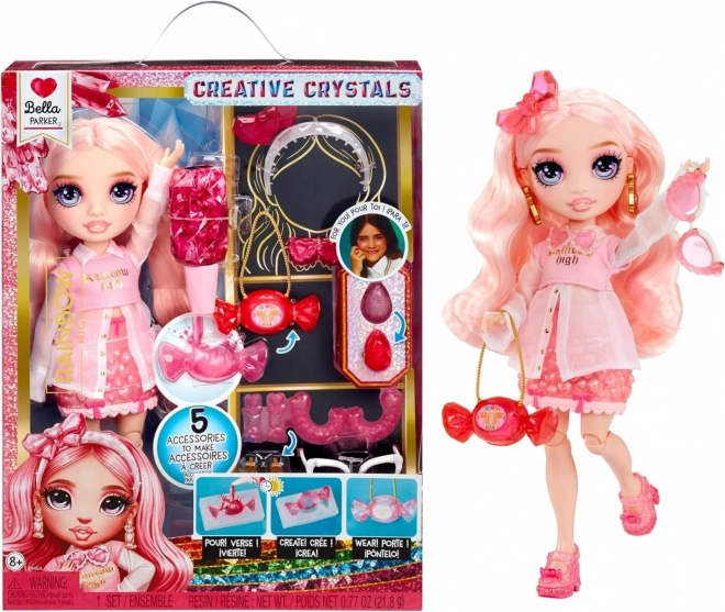 Rainbow High kreativni kristali lutka Bella Parker