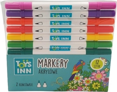 Akrilni markeri s dvostrukim vrhom, set od 12 komada