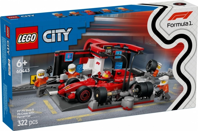 LEGO City 60443 F1 Boks Stanica s Mehaničarima i Ferrari Autom