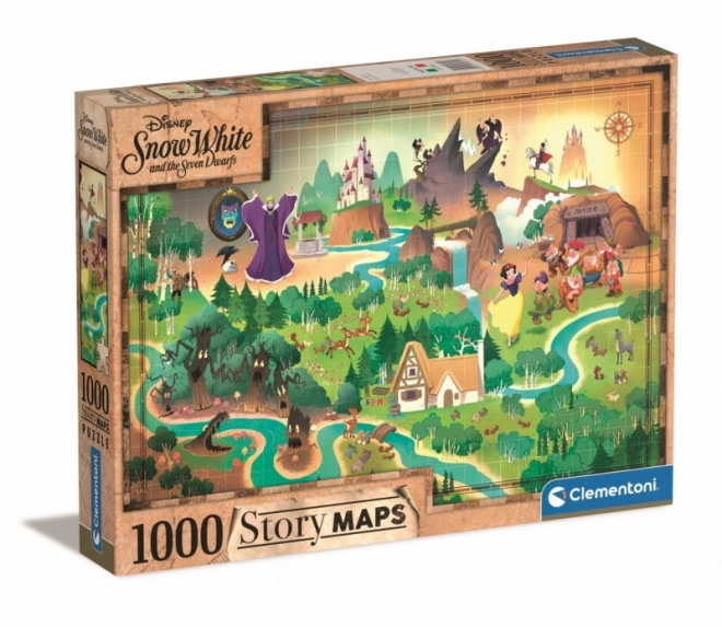 Puzzle sa 1000 dijelova - Snjeguljica Story Maps od Clementoni