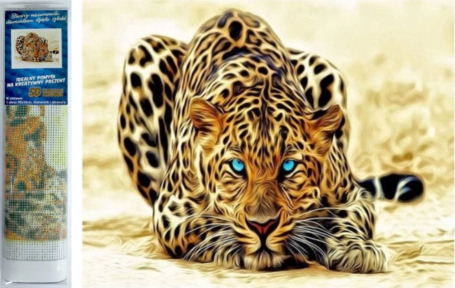 Dijamantno slikanje – vreba­jući leopard 30 × 40 cm