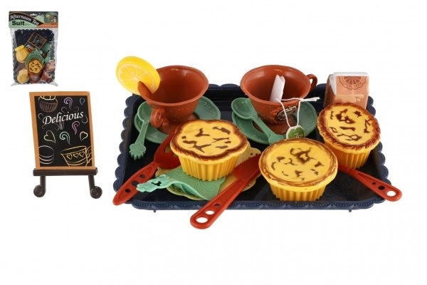 Set posuđa i hrane s pladnjem plastika u vrećici 22x30cm