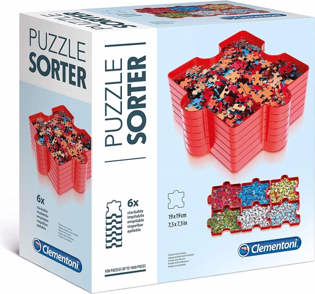 Clementoni razvrstivač za puzzle – set od 6 pretinaca
