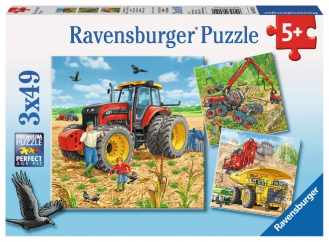 Ravensburger puzzle veliki strojevi 3x49 dijelova