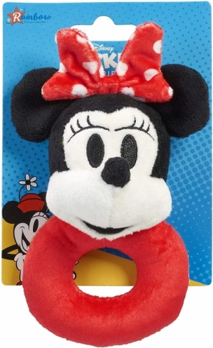 Plišano zvečkalo MINNIE – mekani prsten za bebe
