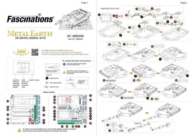 3D puzzla tenk M1 Abrams od Metal Earth