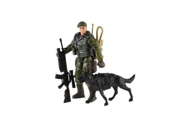 Set vojnici sa psom s dodacima 12kom plastika u vrećici 17x20x3cm