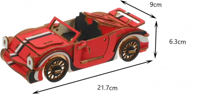 Woodcraft Drvene 3D puzzle Crveni kabriolet