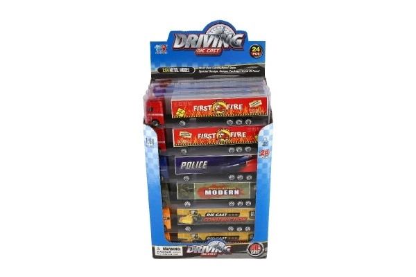 Auto kamion s prikolicom metal/plastika 20cm slobodna vožnja mješovite vrste u plast. kutiji 20x5x3cm