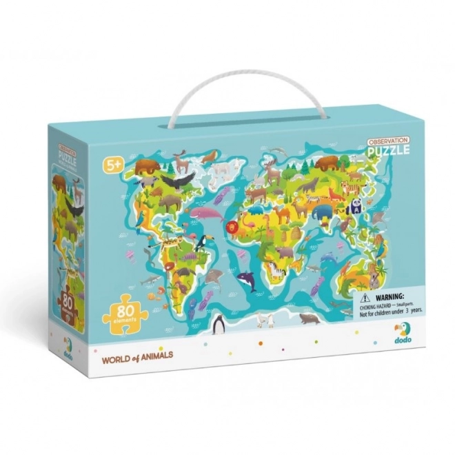 Puzzle sa traženjem slika Svijet životinja 80 dijelova