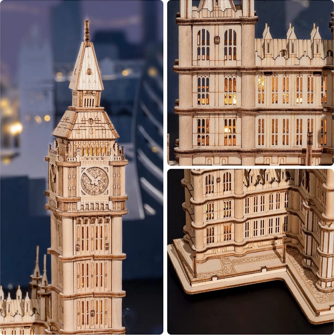 RoboTime drveni 3D puzzle sat toranj Big Ben svijetleći