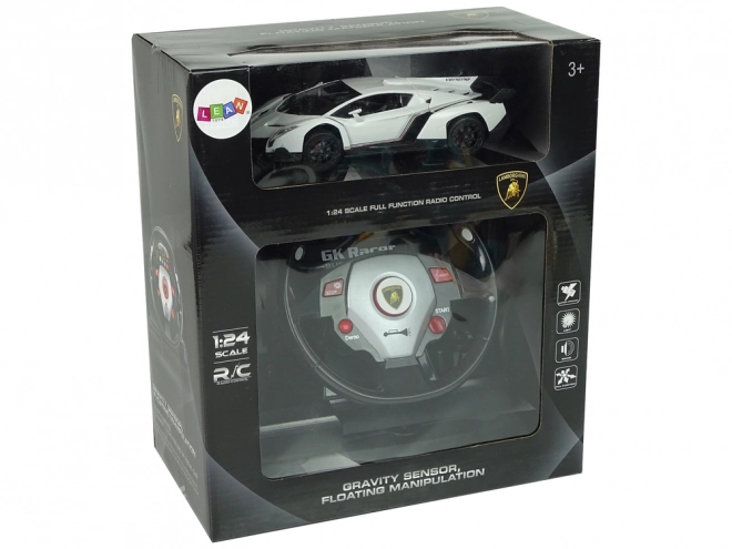 Daljinski upravljani Lamborghini Veneno Bijeli 2.4G daljinsko upravljanje volanom Zvukova svjetla