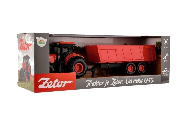 Crveni traktor Zetor s prikolicom sa zvučnim i svjetlosnim efektima - 36 cm