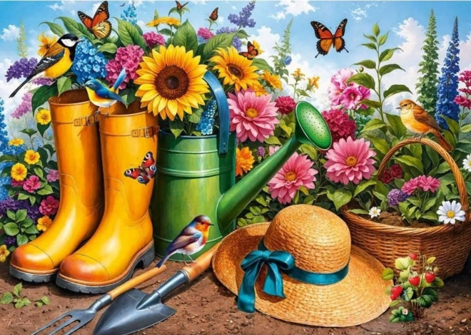 Puzzle Zlatne čizme u vrtu 1000 dijelova