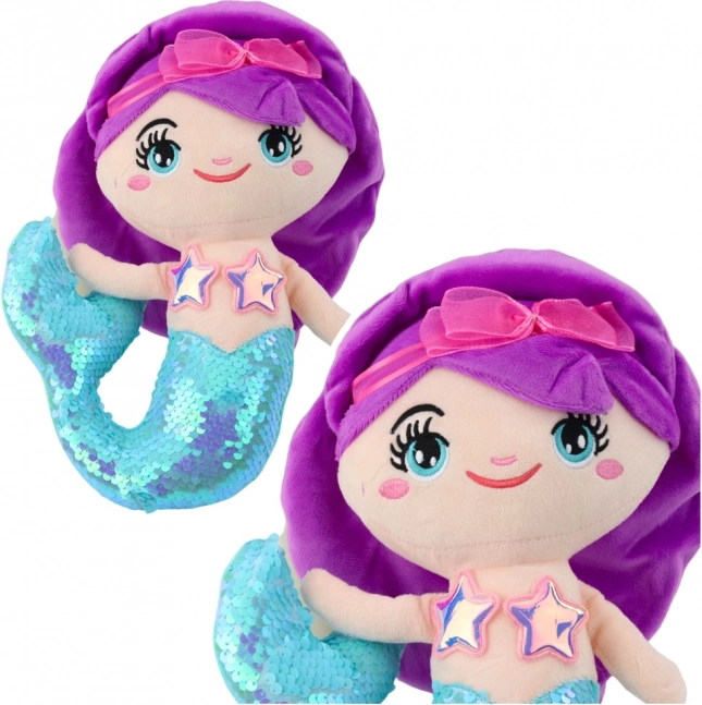 Plišana morska sirena s perlastim repom tirkizna 28 cm