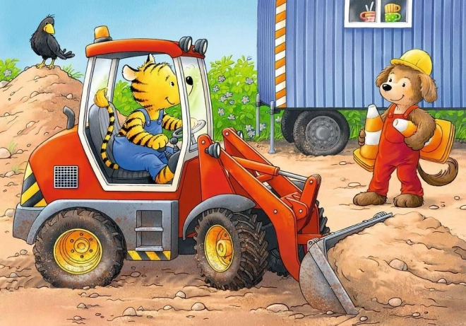 Moje prve puzzle Životinje na gradilištu 4u1