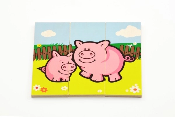 Puzzle Moje prve životinjice drvene 18 dijelova za najmlađe u kutiji 13x11,5x4,5cm 12m+ MPZ