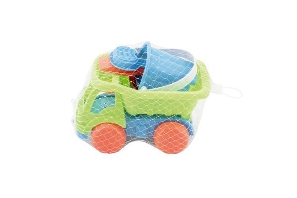 Auto za pijesak s dodacima plast 16cm 2 boje u mrežici