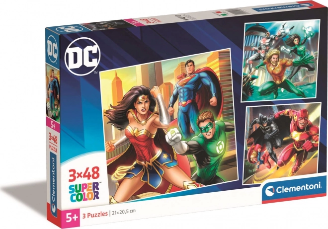 Puzzle 3×48 dijelova DC Liga pravde od Clementoni