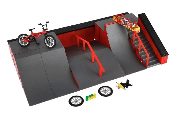 Skatepark - rampe, bicikl za prste, skateboard za prste plast s dodacima 2 boje u kutiji 43x25x12cm