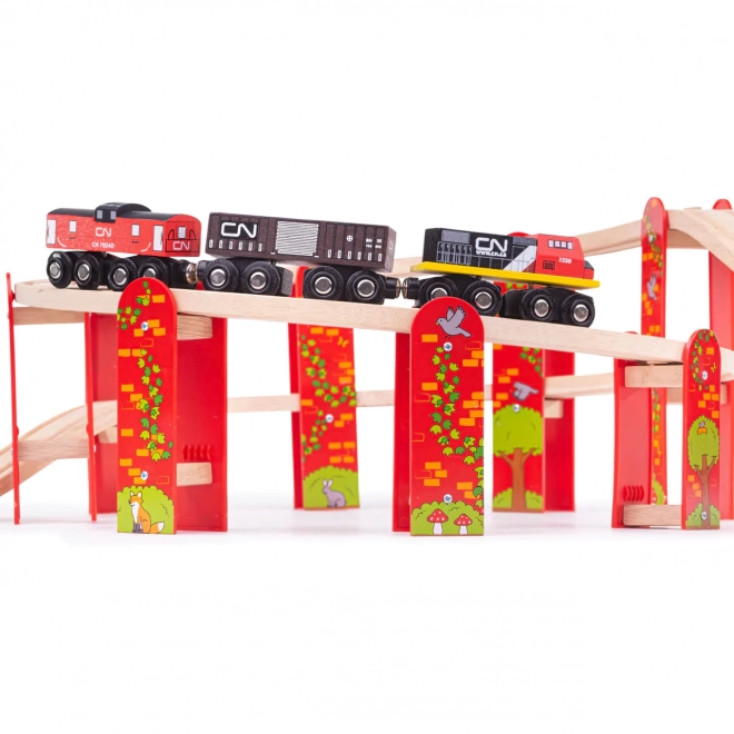 Bigjigs Rail višerazinska drvena željeznička konstrukcija