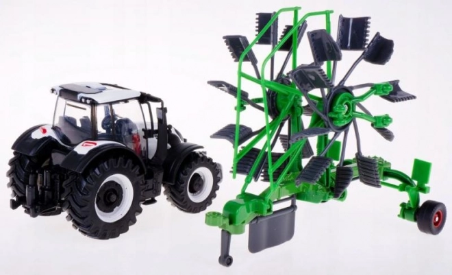 Bburago Farma 10cm Traktor s prikolicom - Valtra N174 - Nagibna prikolica