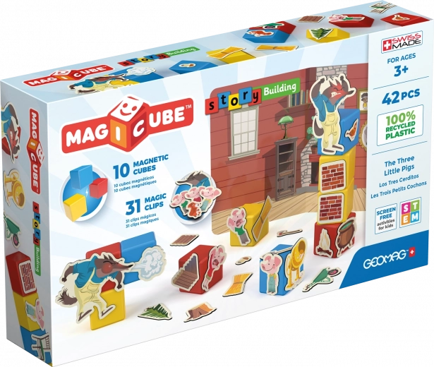 Geomag Magicube Tri mala praščića – magnetske kocke i isječci