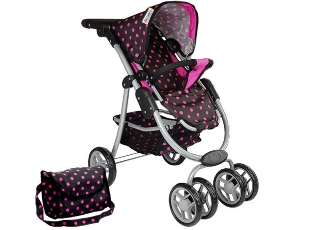 Kolica 2 u 1 s torbom za kolica Black and Pink