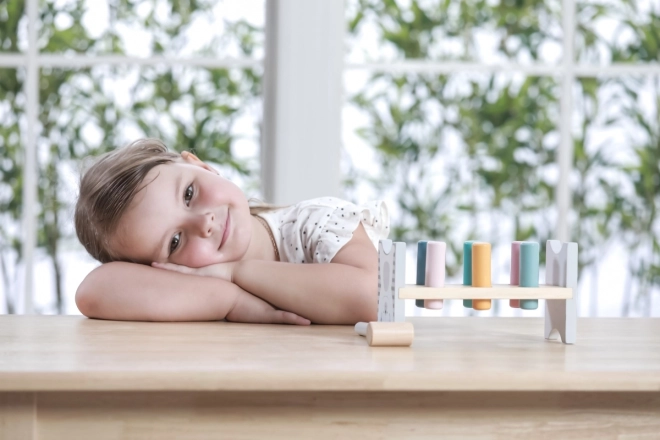 VIGA PolarB Drvena klupa s čekićem – Montessori igračka