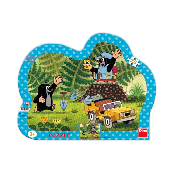 Puzzle Dino Krtek sa žutim autom