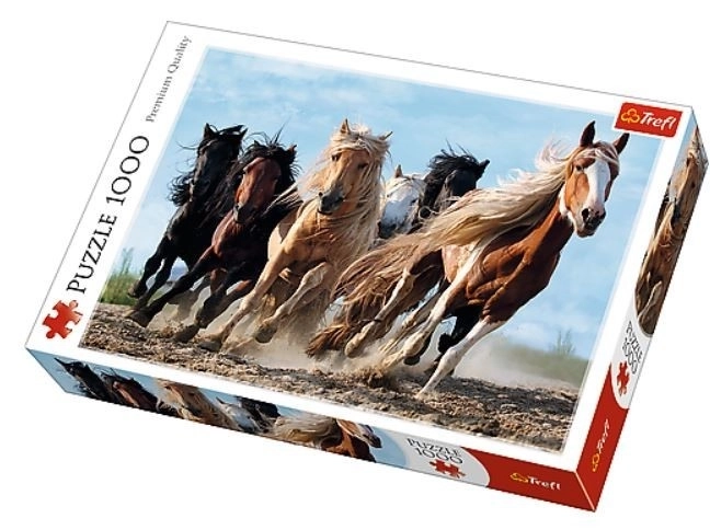 Puzzle Galopirajući konji 1000 dijelova 68,3x48cm u kutiji 40x27x6cm