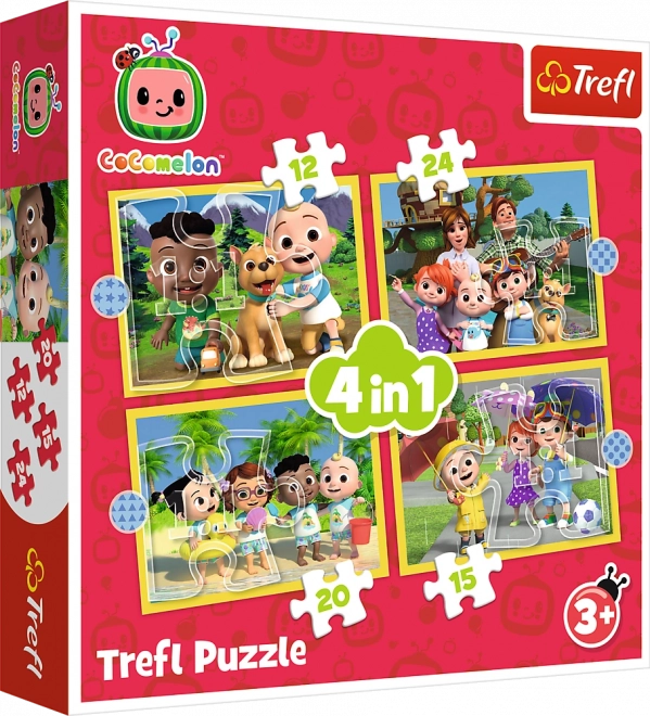 TREFL Puzzle Cocomelon: Upoznajte se 4u1 (12,15,20,24 dijelova)