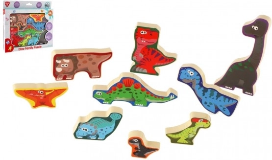 Drvena plošna slagalica s životinjama SAFARI 20 × 14 cm – Dinosauri