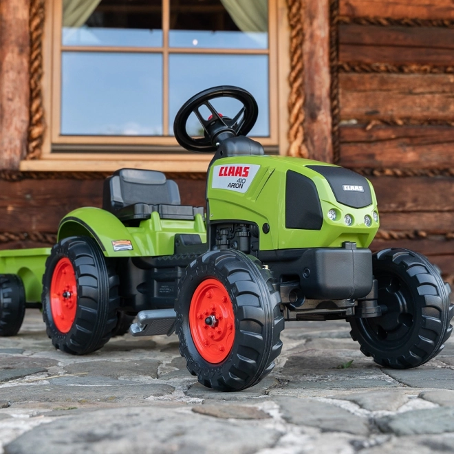Traktor na pedale Claas Arion 410 s prikolicom zeleni