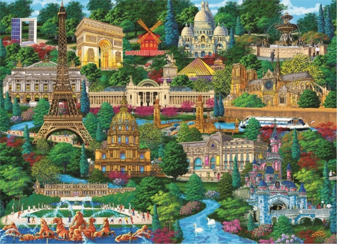 Drvene puzzle TREFL Slavna mjesta Francuske 1000 dijelova