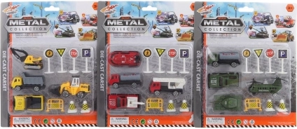 Set metalnih automobila s oznakama