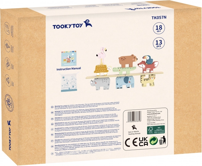 Drvene kocke životinjice Montessori 9 komada od Tooky Toy
