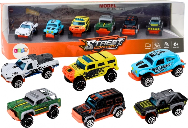 Set metalnih terenskih autića 1:64, pakiranje 6 komada
