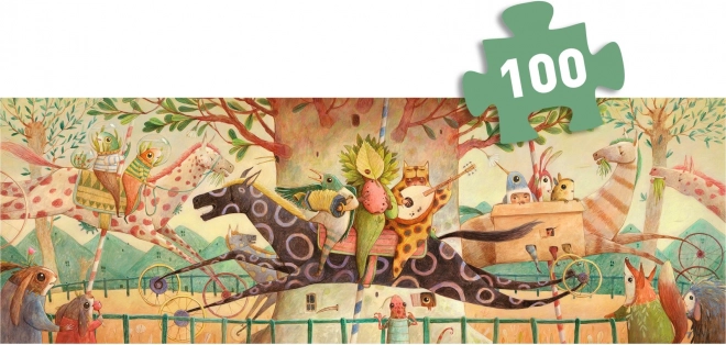 Panoramske puzzle DJECO Wonderful Ride 100 dijelova