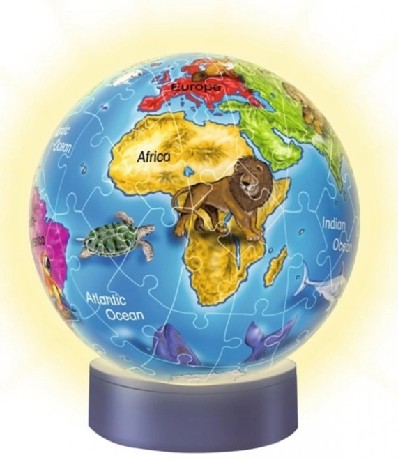 RAVENSBURGER Svjetleća puzzle kugla Globus 72 dijelova