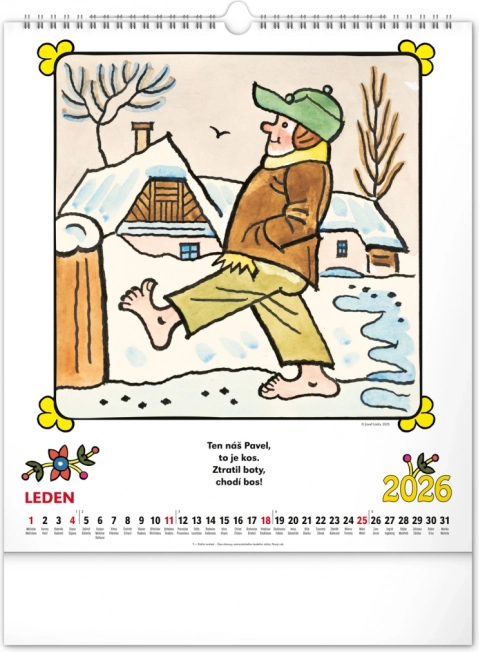 Zidni kalendar Josef Lada - Izreke 2026