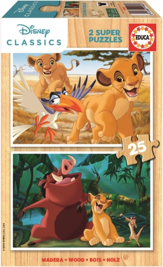 Drvene puzzle Kralj lavova 2×25 dijelova EDUCA