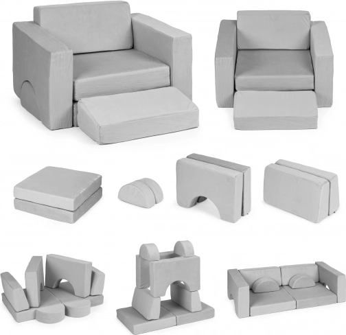 Modularna dječja fotelja 8u1 ECOTOYS – Siva