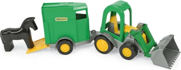 Traktor s utovarivačem i prikolicom za konje COLOR CARS