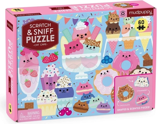 Mudpuppy puzzle Mačja kavana s mirisom – 60 dijelova