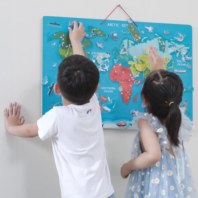 Viga 2u1 edukativna ploča s magnetskom kartom svijeta Montessori