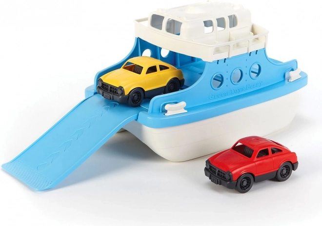 Igračka trajekt s autićima GREEN TOYS plavo-bijeli