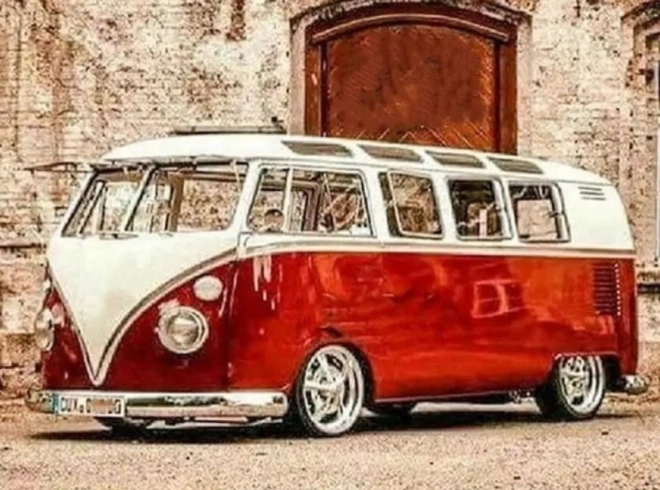 Dijamantno slikanje Crveni Volkswagen 30x40 cm